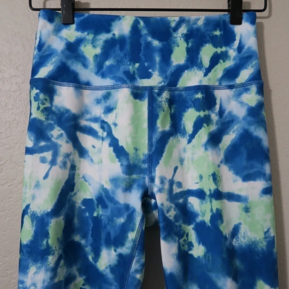 Wildfox Tie Dye Leggings Yoga‎ Workout Full Length Gym Hippie Green Blue